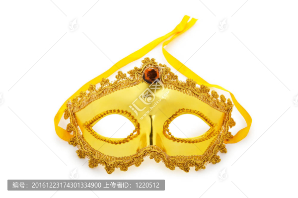 金面具孤立在白色