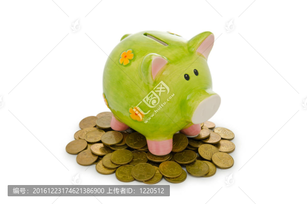 小豬銀行和白色硬幣