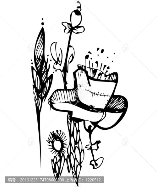 黑白花素描