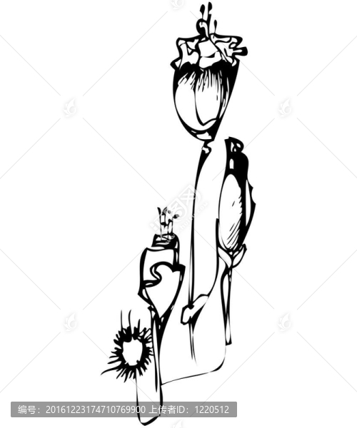 黑白花素描
