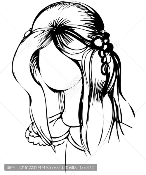 在她的頭發(fā)束的女孩