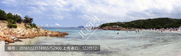 翡翠海岸撒丁島王子海灘全景