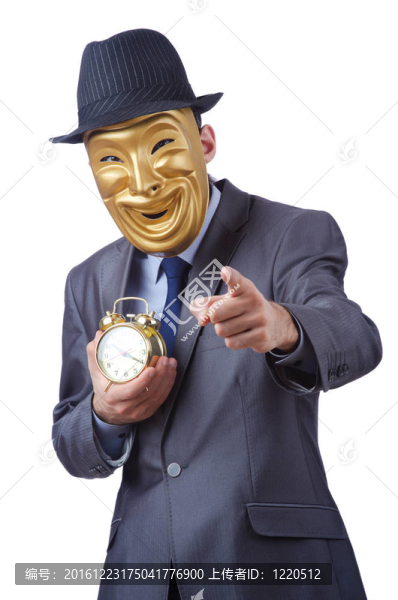 戴白色時鐘的蒙面男子