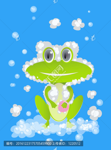 可愛(ài)的游泳的青蛙