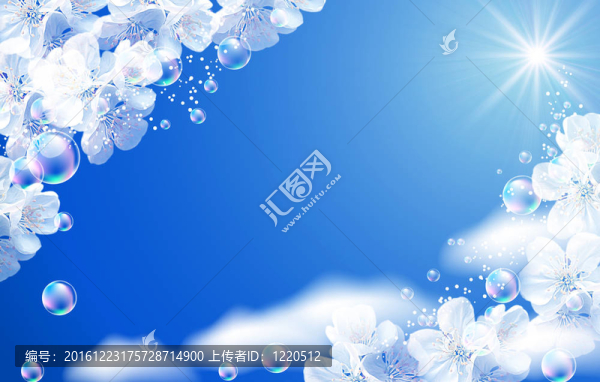 天空和白色的花朵