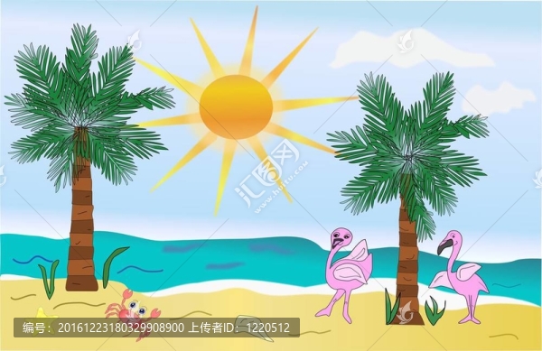 與火烈鳥海灘場景