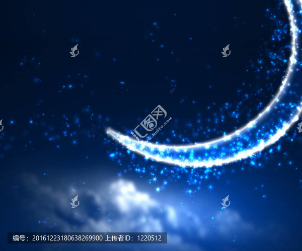 夜空背景與月亮和星星