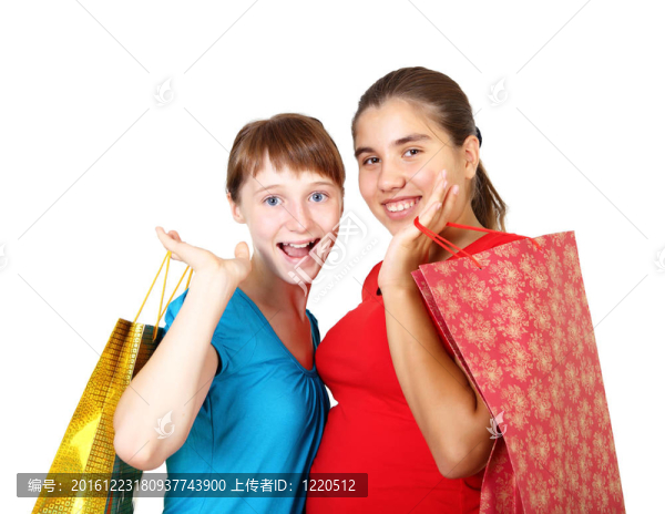 漂亮的少女購物袋