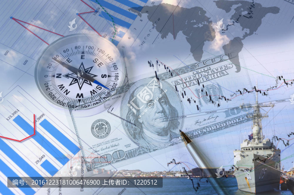金融圖表與背景燈塔