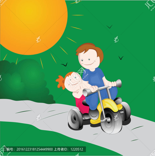 孩子騎自行車