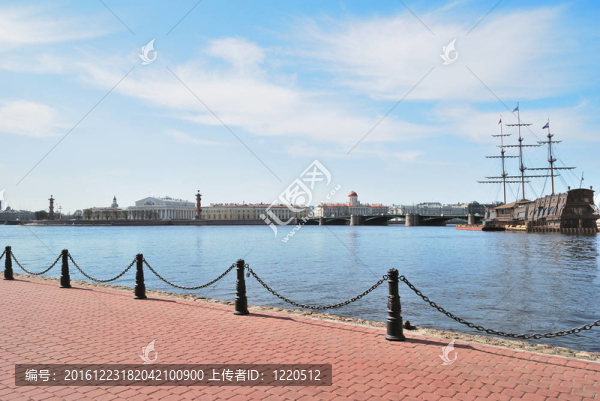 圣彼得堡。Neva和華西列夫斯基島景觀