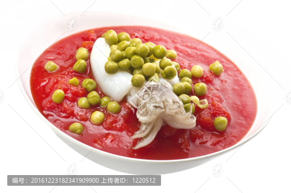 新鮮墨魚豌豆醬