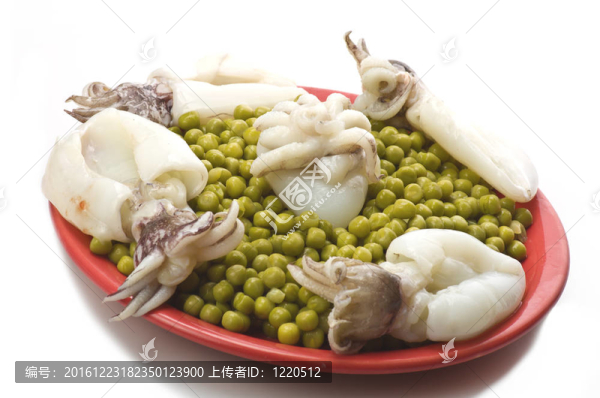 新鮮墨魚豌豆醬