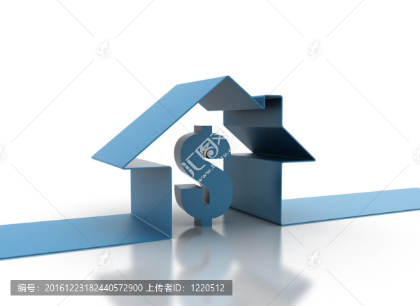 3D房子和美元標(biāo)志