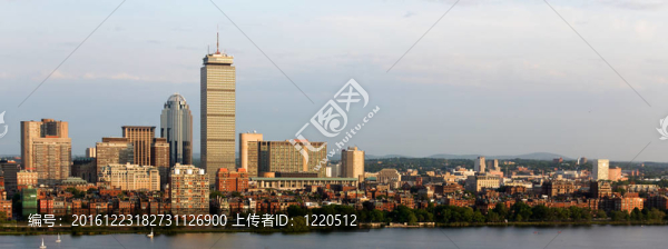 波士頓的后灣和Brookline的全景