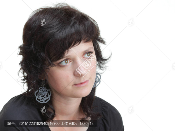 微笑思考女人孤立