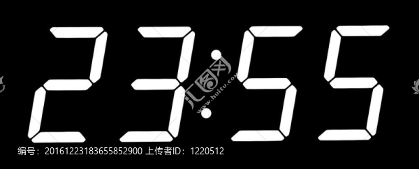 數(shù)字時鐘顯示五分鐘至十二