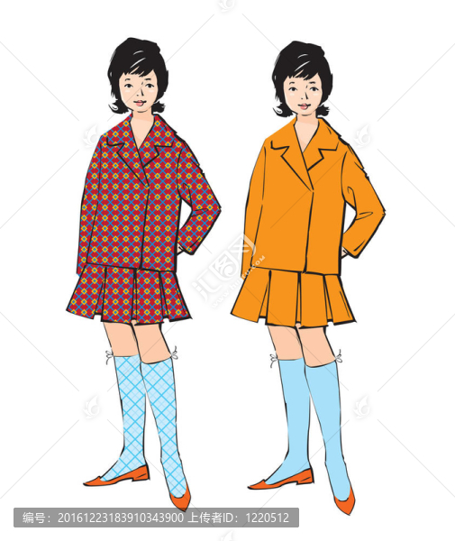 復(fù)古美女素描