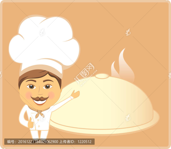 卡通廚師和菜