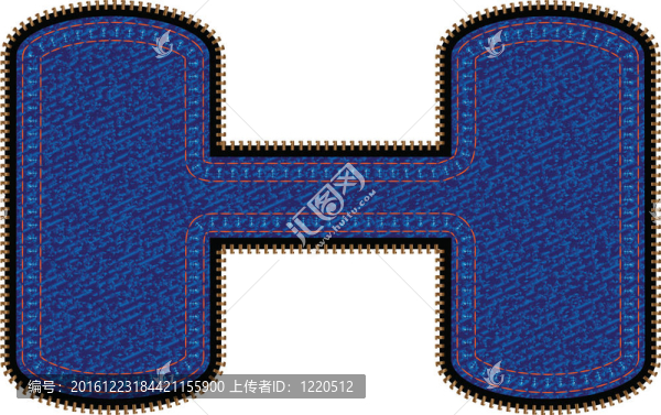 字體的藍色牛仔褲