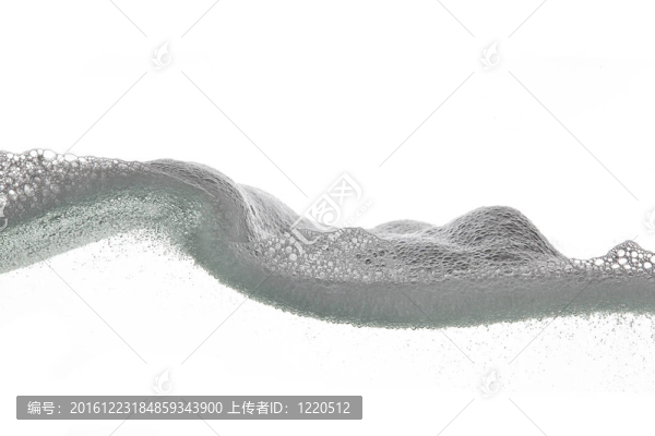 白色背景上的泡沫波