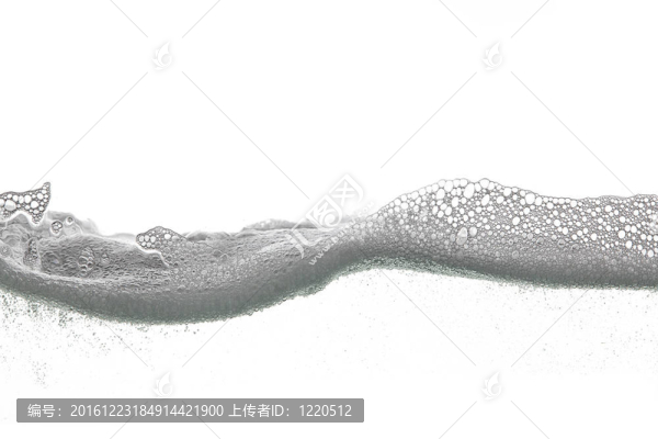 白色背景上的泡沫波