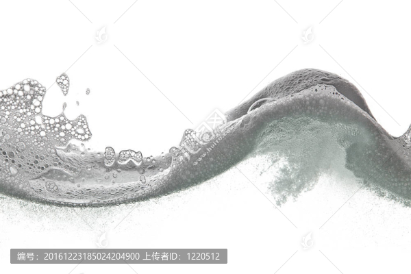 白色背景上的泡沫波