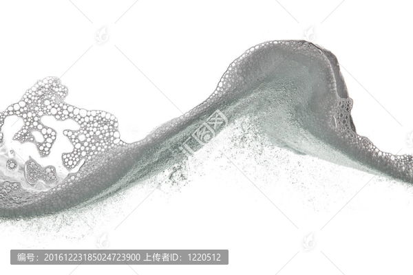 白色背景上的泡沫波