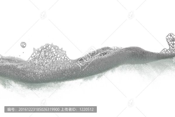 白色背景上的泡沫波