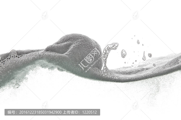白色背景上的泡沫波