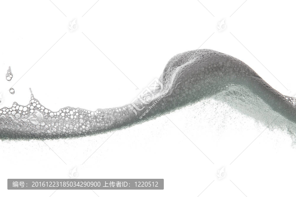 白色背景上的泡沫波