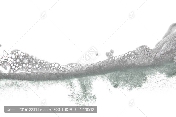 白色背景上的泡沫波
