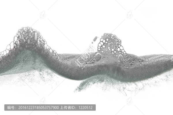 白色背景上的泡沫波