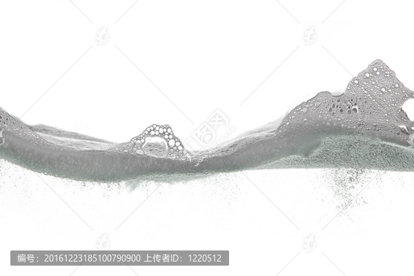 白色背景上的泡沫波