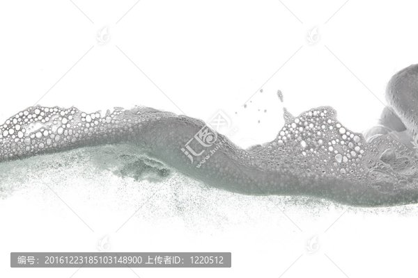 白色背景上的泡沫波