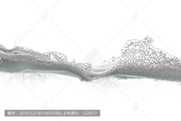 白色背景上的泡沫波