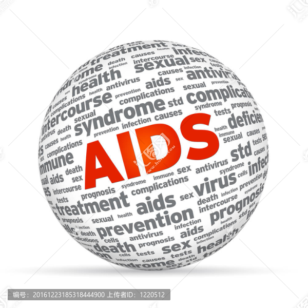 艾滋病的3D球體