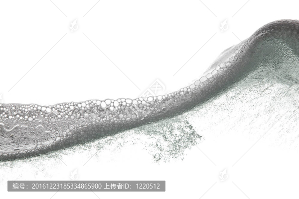 白色背景上的泡沫波