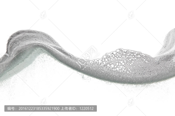 白色背景上的泡沫波