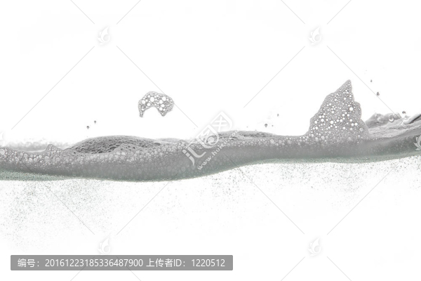 白色背景上的泡沫波