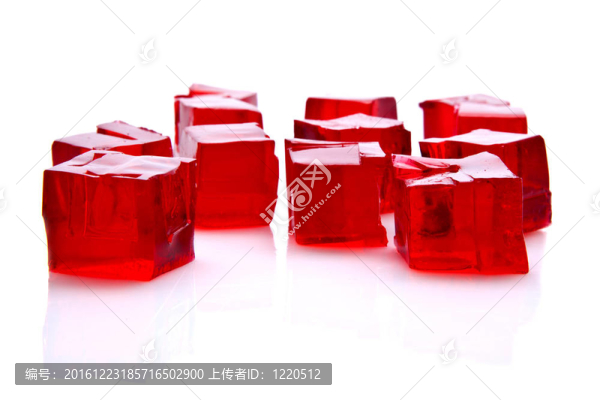 白底紅果凍立方體