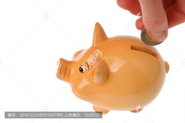 存錢罐；手和歐元