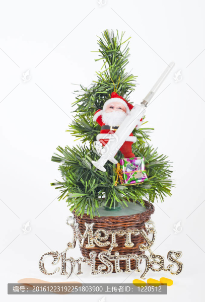 小圣誕樹和圣誕老人的醫(yī)療設備