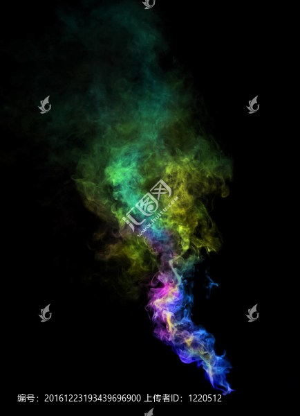 黑暗中的彩色煙霧