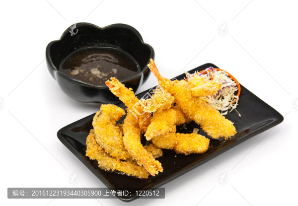 Fried,Shrimps與蔬菜
