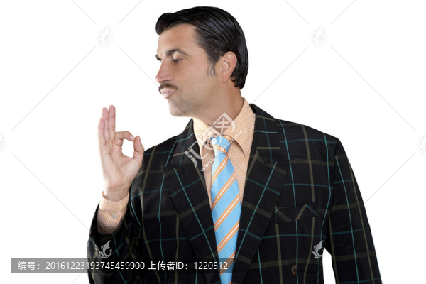 推銷員職業(yè)俗氣的人OK的手勢輪廓