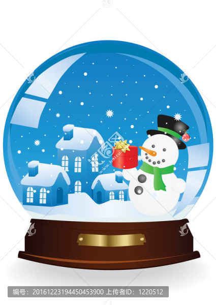 房子和雪人在一個球體