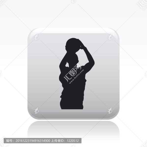單個(gè)孤立圖標(biāo)上的籃球運(yùn)動員圖