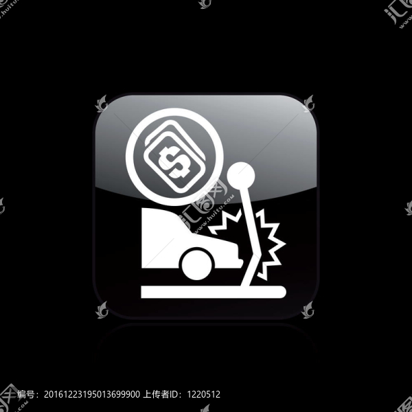 說明單個(gè)孤立的汽車碰撞圖標(biāo)