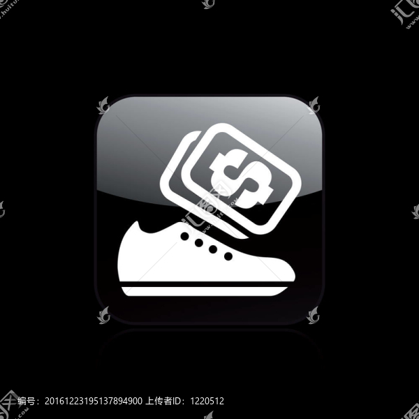 說明單孤立鞋商店圖標